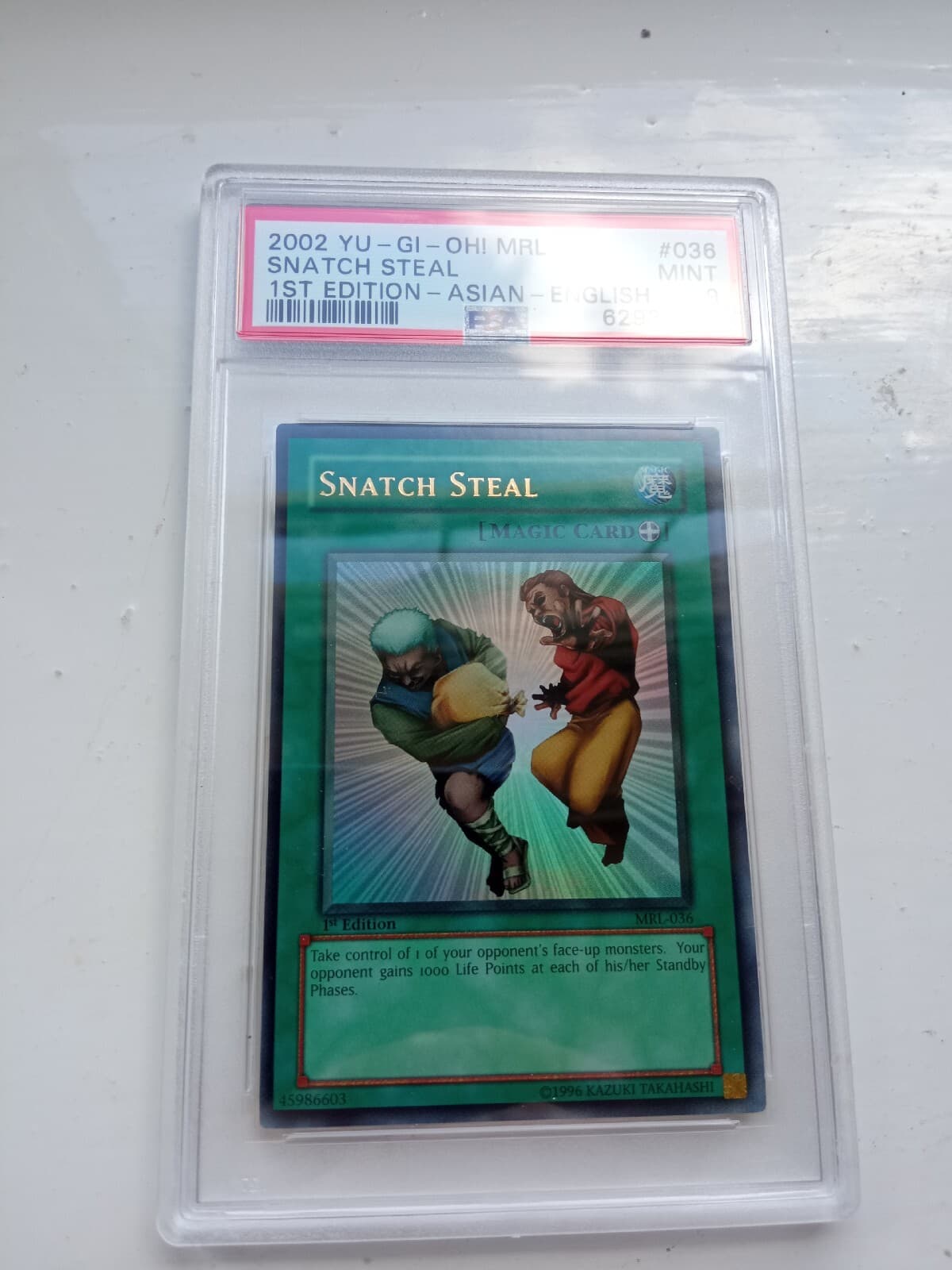 2002 Yu-Gi-Oh! MRL Snatch Steal Magic Ruler 1st Edition PSA 9 AE
