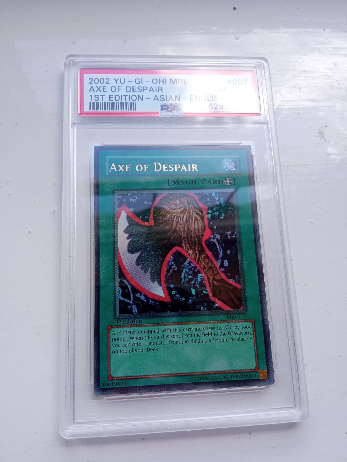 2002 YU-GI-Oh! Mrl-Magic Ruler 002 Axe of Despair 1st Edition PSA 9 AE